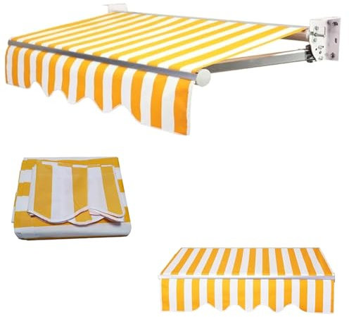 Sonnenschutz Markisenbespannung Ersatzstoff, Ersatz Markisentuch, Markisen Ersatzteile, Sonnenschutz Stoff Außen Markisenstoff Wasserdicht, Markisenbespannung Canvas Markisenstoff(Yellow,(13x12ft)4x3.