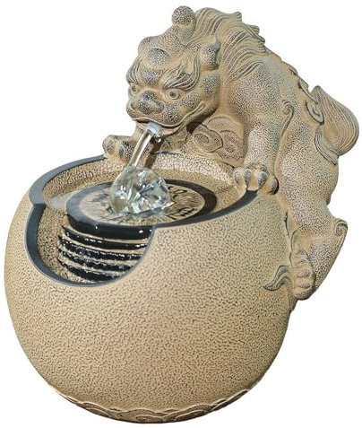 Fontana da interni Feng Shui Fontana a cascata scultorea, decorazione da tavolo for il relax Home Fontana