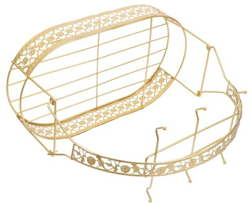LAPYAPPE Porta Taza y Platillo de Té de Hierro Dorado para Encimera