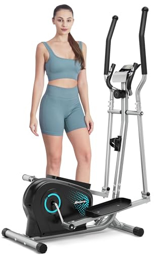 Dripex Elliptical Exercise Machine, Magnetic Elliptical Machine for Home, Hyper-Quiet Elliptical Training Machines w/ 6KG Flywheel, 16 Resistance Levels, Pulse Sensor, LCD Monitor (Blue)