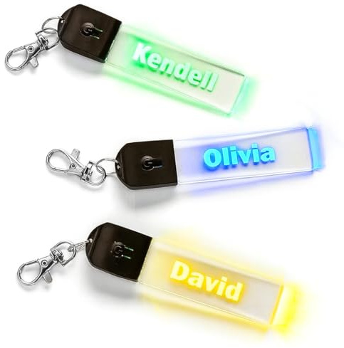 Schlüsselanhänger Personalisiert Led Namensanhänger Kofferanhänger Personalisiert Acryl Anhänger mit Namen 7 Farben Farbwechsel Personalisierte Geschenke für Geburtstag Weihnachten Frauen Männer
