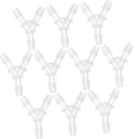 HOODANCOS 10 Pezzi Raccordi in Plastica Vie Forma di Y per Tubo Accessori Idraulici Resistenti e Facili da Collegare Adatti per Irrigazione Giardino Laboratori e Uso Domestico