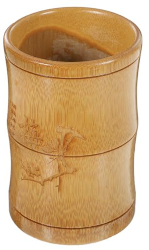 GRIRIW Pot à Crayons pour Ranger Petits Objets Capacité Suffisante Plusieurs styles en Bambou Style Chinois Vintage Bords Arrondis Plusieurs styles Décoration de Bureau pour Espace de Travail