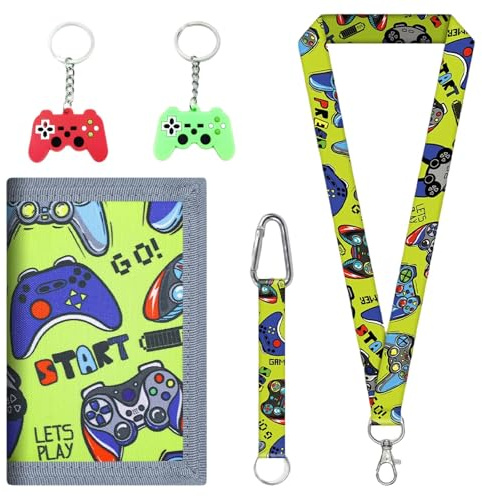 Touosy Portafoglio Bambino Portamonete Uomo Regalo Ragazzo Pieghevole con Controller di Gioco Portafoglio Uomo per Cartoni Ragazzi e Ragazzi Regali per Il Ritorno a Scuola (Verde)