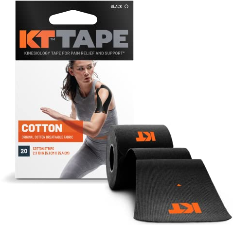 KT TAPE Original, Pre-cut, 20 Strip, Cotton, Black