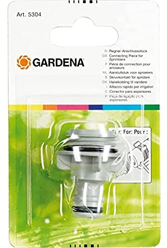 Gardena Regner-Anschlussstück: Schlauchanschluss für Rasensprenger, Ersatzteil Sprinkler/Viereckregner, Original System (5304-20)