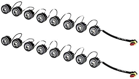 HELLA 2PT 010 458-771 LED-Tagfahrleuchtensatz - LEDayFlex - 12/24V - rund - Einbau - Lichtscheibenfarbe: glasklar - Kabel: 120mm - Fahrzeugfront - Satz
