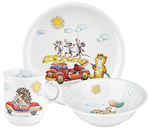 Seltmann Weiden 001.728609 Flinke Flitzer - Compact - Kinder-Satz/Kindergeschirr - 3-teilig - Porzellan