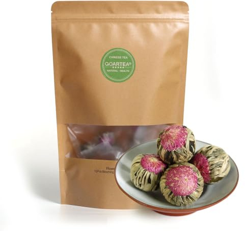 GOARTEA Blooming Tea Flowers - 24pcs, 2 Packs of 12 - Individually Sealed Flowering Balls - Hand-Tied Natural Green Tea Leaves & Edible Flowers