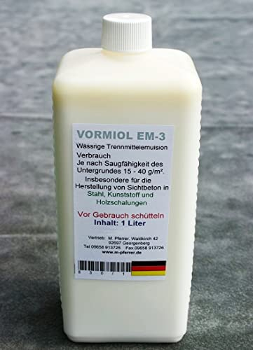Trennmittel für Metall,Kunststoffschalungen, Holz -1 L für die Herstellung von hochwertigen Betonoberflächen, Sichtbeton.