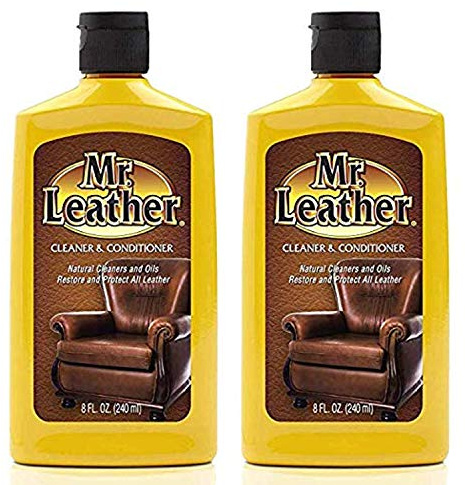 MR. LEATHER Leather Cleaner & Conditioner for Automotive, Upholstery, Leather Luggage and Bags (Liquid Pack of 2)