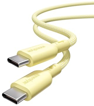 INNOSTYLE Cable USB C a USB C, 2 m, 240 W, cable de carga rápida USB-C, cable para Apple Android, amarillo, compatible con iPhone 15/16, Samsung S24, MacBook Air/Pro