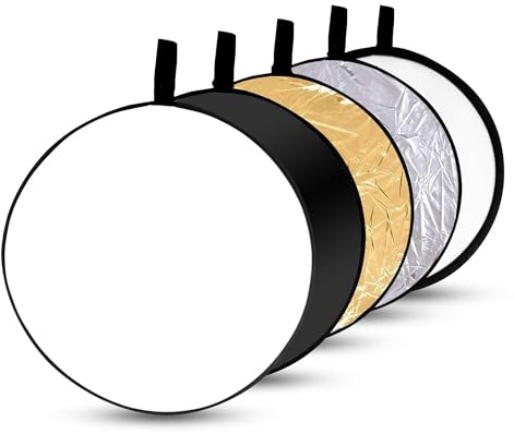 EMART 5-in-1 Fotografie Licht Reflector, Faltbarer Lichtreflektor 110cm mit Tragetasche, Faltreflektor für Fotostudio Diffusor Außenbeleuchtung Selfie, Hochzeitsfotografie