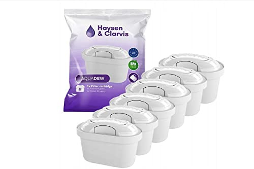 Haysen & Clarvis Cartouche Filtrante pour Carafe - Compatible avec Brita Maxtra, AmazonBasics (Lot de 6)