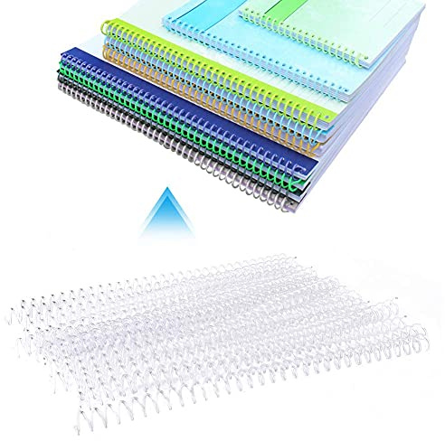 20Pcs Spiralbinderücken, Plastic Comb Bindings Kamm Binderücken, A4 Binderücken(13mm transparent)