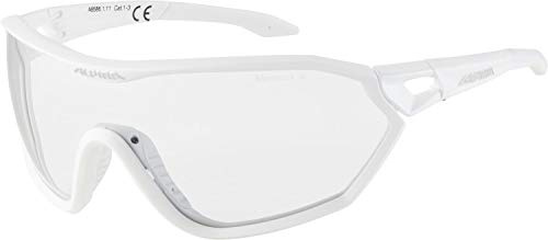 ALPINA S-WAY V - Selbsttönende, Bruchfeste & Beschlagfreie Sport- & Fahrradbrille Mit 100% UV-Schutz Für Erwachsene, white matt, One Size