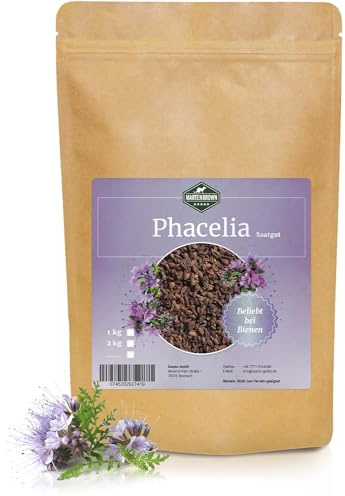 Martenbrown® Phacelia 2 kg bivänner I frön för bin och fjärilar | Utsäde för ettåriga biodlingsbeten eller gröngödsel