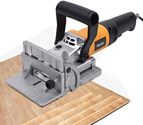 Elektrischer Holzkeksschreiner Tenoning Maschine (760W 11600U/min,max. Frästiefe 18 mm,Sägeblattgröße: 100 * 22 * ​​3,92 mm 6T) für Holzverarbeitung eignet sich zum Verbinden Holzarten