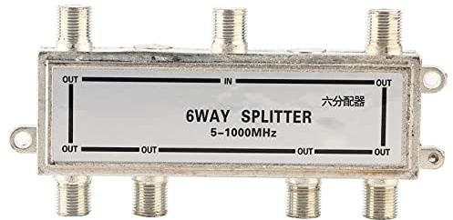 Tyenaza CATV-Splitter, 4,53 x 1,18 x 0,63 Zoll 6-Wege-5-1000-MHz-CATV-TV-Antennen-Koaxialsignal-Split-Koaxialkabel