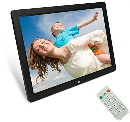 20 Inch New Digital Picture Frame 1920 * 1080 IPS Screen Digital Photo Frame with Remote Control And Motion Sensor Adjustable Brightness Timing Power On/Off Background Music Support,Black