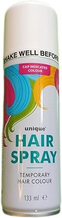 Temporary Hair Color Spray Wash Out Washable Party Fancy Dress Up Accessories Party Halloween Hairspray 133ml (White HairSpray, 1)