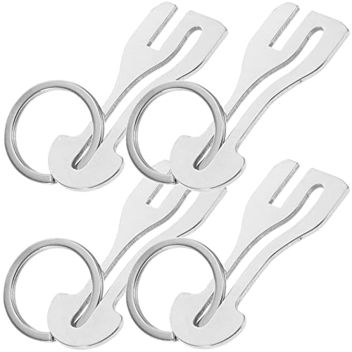 NUOBESTY 4pcs Zinc Alloy Trolley Tokens for Shopping Cart Portable Hanging Metal Key Rings Office Supplies and Stationary