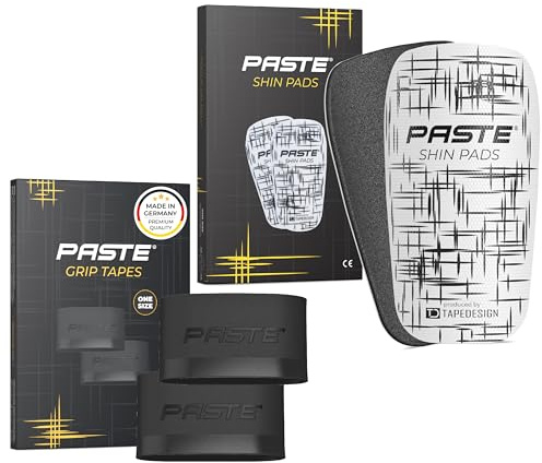 PASTE - XXL Set wählbar aus: TAPEDESIGN Fußballsocken, Schienbeinschoner, Stutzen & PASTE Schienbeinschonerhalter (Grip Tapes) für Kinder, Damen & Herren