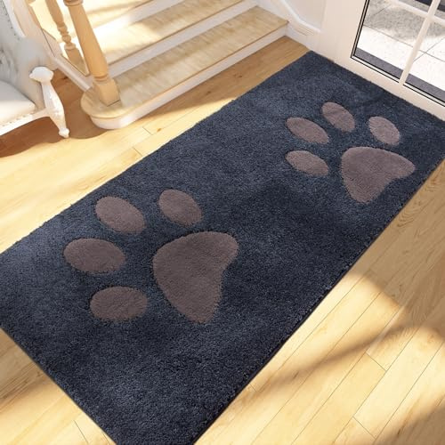 FCSDETAIL Schmutzfangmatte waschbar 80 x 178 cm, Fußmatte Innen, absorbierend Fussmatte, rutschfeste Sauberlaufmatte, wasserdicht Teppich für Hund, Eingang, nasse Pfoten | rutschfeste waschbar Sauberlaufmatte, Teppich für Hund, Eingang, nasse Pfoten