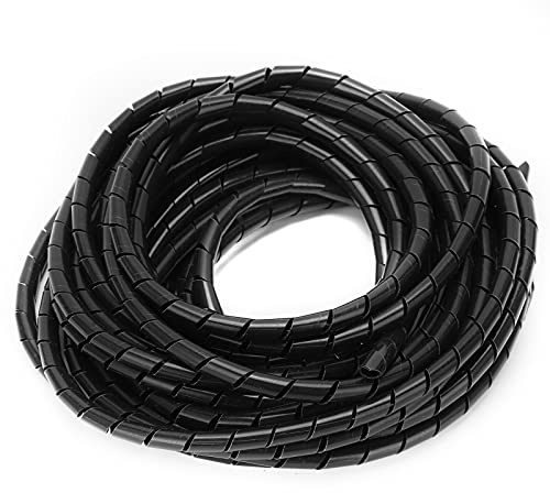 Kabelmanagement Spiralschlauch 8mm Schwarz Flammhemmend Flexibel Kabelorganizer Kabelschutz für Stromkabel und Datenleitungen Zubehör