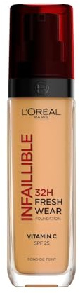 L'Oréal Paris Liquid Foundation, Full Coverage, Lasting Wear, With Vitamin C and SPF 25, Infallible 32H Fresh Wear, 315