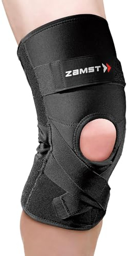 Zamst ZK-Protect Knee - Ginocchiera per Stabilizzazione legamenti anteriore LCA, laterale LCL e mediale LCM, sostegno articolazione, menisco e rotula - Basket, Sci, Volley, Calcio e altri sport (XL)