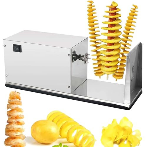 DPQYJPP Patate Fritte Tagliapatate a Spirale in Acciaio Inox Potato Slicer Patate Twister affettatrice per Frutta, Patate, Tornado