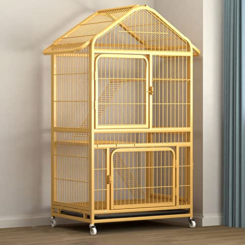KAZUP Katzenkäfig im Freien, Kleintierkäfig, Rattenkäfig, Kaninchenkäfig, für den Innenbereich, Katzenlaufstall mit um 360° drehbaren Rollen, abnehmbare, auslaufsichere Pfanne, Kaninchenkäfig, Lau