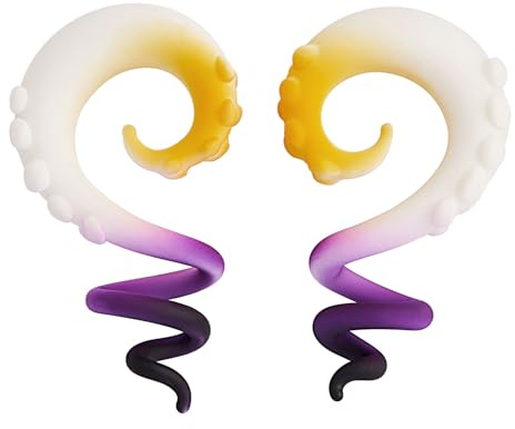 YOFANST 2 Stück Glas-Tunnel, mehrfarbig, Spiralstecker, Piercing, Ohrmesser, Flesh Tunnel, 4 G, 1,27 cm, 5–12 mm, Glas, Kein Edelstein