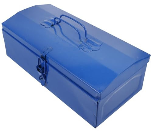UKCOCO Caja De Herramientas De Metal Azul Caja De Herramientas De Chapa De Hierro Con Cerradura Contenedor De Almacenamiento De Mano Caja De Herramientas De Hardware Para El Hogar Con