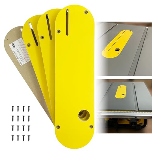 AGILLE Zero Clearance Inserts For DeWalt 7491, 7491RS, 7490 (Type 1), 744, 745, 746, 7480, with Riving Knife Slot, Precise Cuts with No Tear-Out, Include Off-set Screws, Easy Height Adjustment, 4-Pack