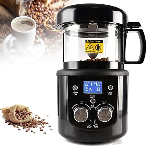 NGARY Automatic Coffee Bean Roaster, Professional Hot Air Coffee Bean Roasting Machine with Timer Roasting Heating and Air Fan Adjust Setting, 100g Per Use, Gift for Coffee Lover, Friends