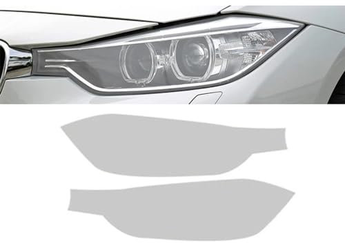 Zuphte Auto Scheinwerfer Folie für BMW 3er Touring F30 F31/2013-2019, 2 Stück Autoscheinwerfer Schutzfolie Schwarz Transparent TPU Aufkleber