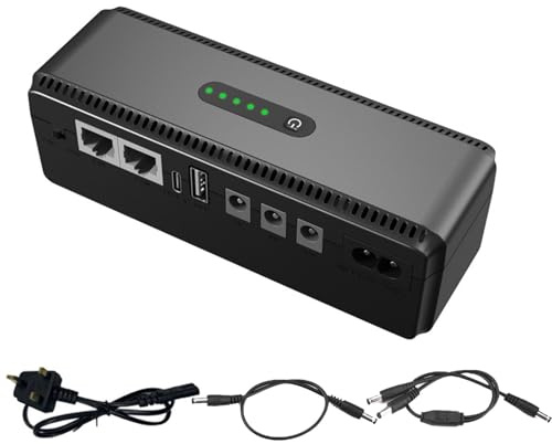 COMFOLIVING Security Camera Backup Battery,UPS Backup Battery, 10400 Mah Wifi Camera Battery Supply, Small UPS Battery Supply, Compact Uninterruptible Battery Supply,