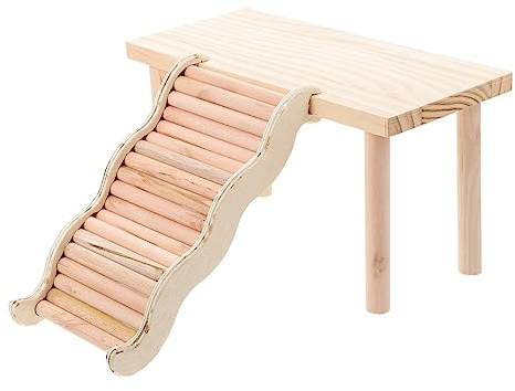 BELLIFFY Hamster Kletterplattform Holzleiter Spielzeug für Käfig Kleintiere Wie Zwerghamster und Rennmäuse Innenbereich