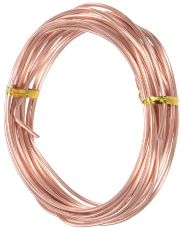 M METERXITY 99,9% Weiche Kupferdraht, 12 Gauge 16FT Reiner Kupferdraht für DIY-Basteln/Schmuckherstellung/Gartenpflanzen/Perlen, Basteldraht [2mm, 5M]