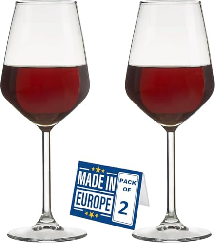 Nordic Schiller Modern Wine Glasses, Set of 2, 350 ml, Dishwasher Safe, for Red and White Wine