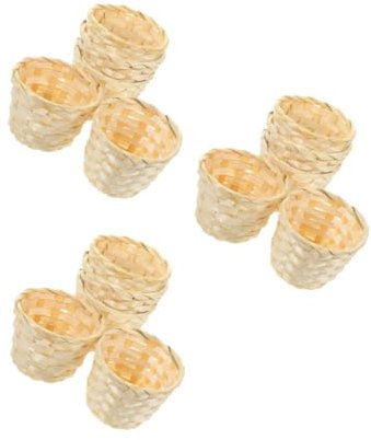 IMIKEYA 3 Sätze Geflochtener Blumenkorb Brotkorb Aus Weide Bauchkorb Kleiner Korb Küche Organisation Küchen Organisation Snackkorb Geflochtener Fruchtbehälter Bambus Weben 5 Stück * 3