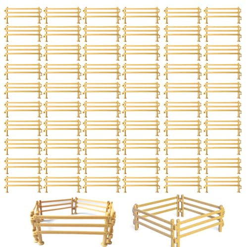 60 Stück Zaun Spielzeug, Spielzeug Zaun,Pferdezaun Spielzeug Mini Zaun,Mini Zaun Pferdekoppel,Zäune Spielzeug,DIY Pferd Corral Fechten Micro Landschaft Dekoration,Pädagogische Geschenk,Kinder Geschenk