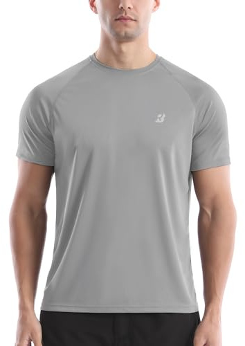 Roadbox Herren Kurzarm Rashguard, UV Schutz UPF 50+ Schnelltrocknend Bade Shirt, Atmungsaktives Outdoor Wassersport Shirt