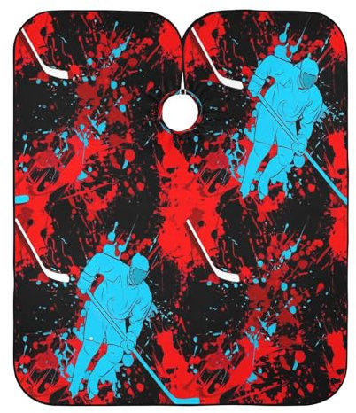 RPLIFE Extreme Hockey Splash Nero Shampoo Cape, Mantello Protettivo, Grembiuli Capelli Clienti Taglio Grembiuli Capelli Donne, Extreme Hockey Splash Nero, taglia unica