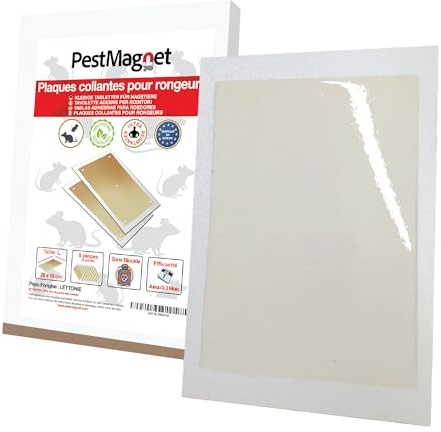 PestMagnet Trappola adesiva per topi – Piastra pronta all'uso con colla extra forte – 8 pezzi senza veleno anti-roditori