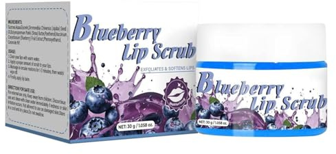 Gommage pour les lèvres à la myrtille 30 g,Masques et Gommages pour Les Lèvres,Exfoliants et Traitements pour Les Lèvres, Kits de Soins pour Les Lèvres Gercées et Sèches