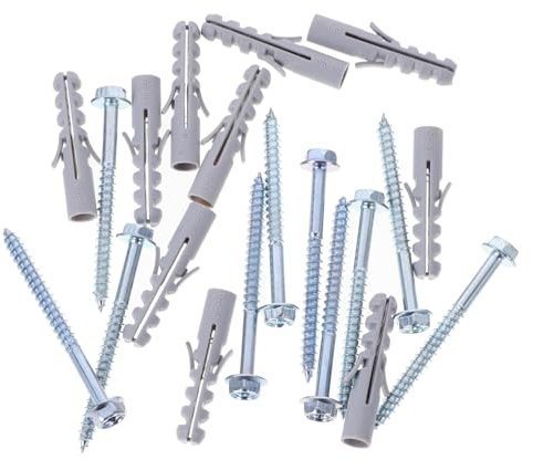 MAGICLULU 10 Sets Tv Bracket Screws with Wall Plugs Expansion Anchors for Tv Mounting and Kitchen Range Hood Installation Heavy Duty Fixing for Secure Wall Support