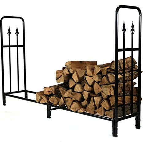 Heavy Duty Outdoor Firewood Rack - Fireplace Log Holder for Patio Deck Camping and Fireside Storage - Ideal Wood Stacker for All Weather Conditions